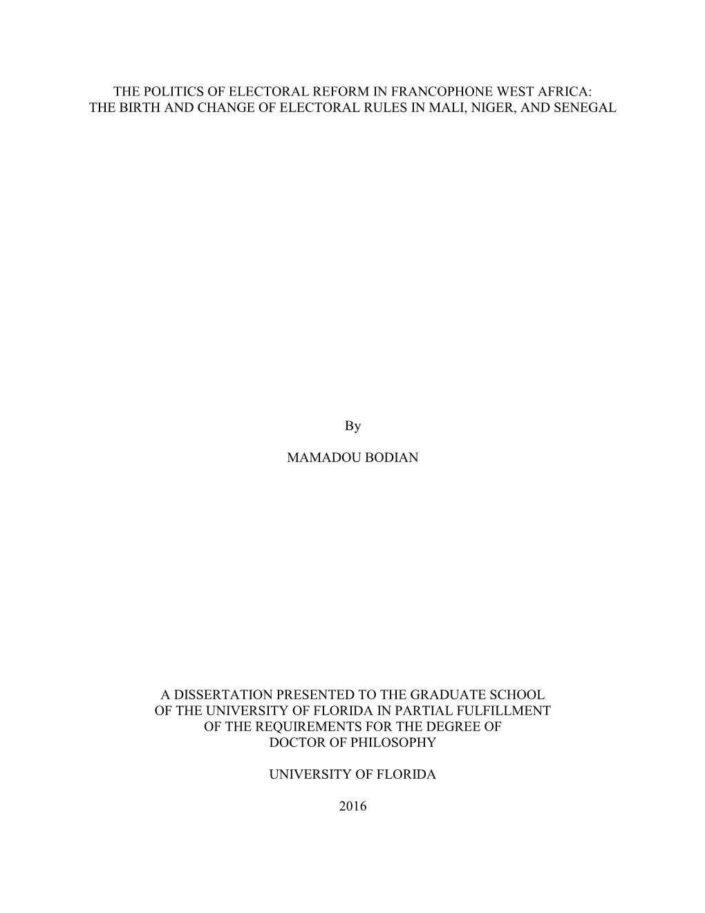 University of Florida Thesis Or Dissertation Formatting