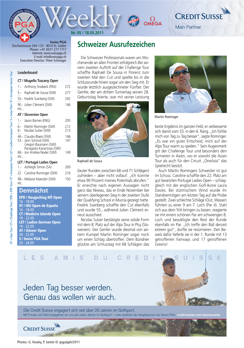 Swiss PGA Weekly 05/2011