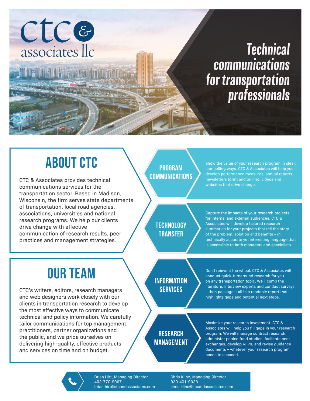 About CTC OUR TEAM Technical Communications for Transportation