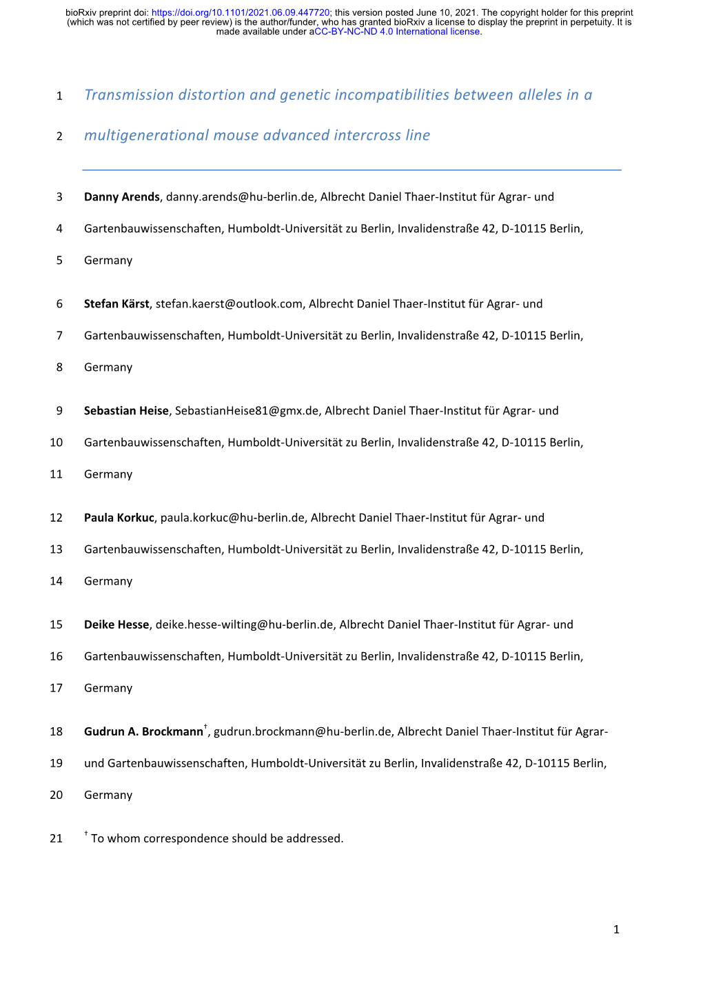 Transmission Distortion and Genetic Incompatibilities Between Alleles in A