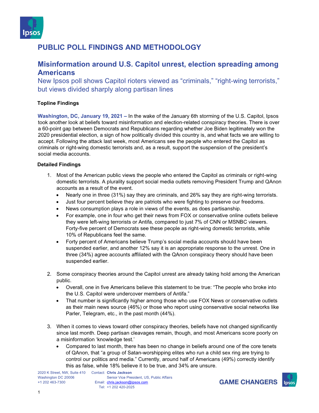 Public Poll Findings and Methodology