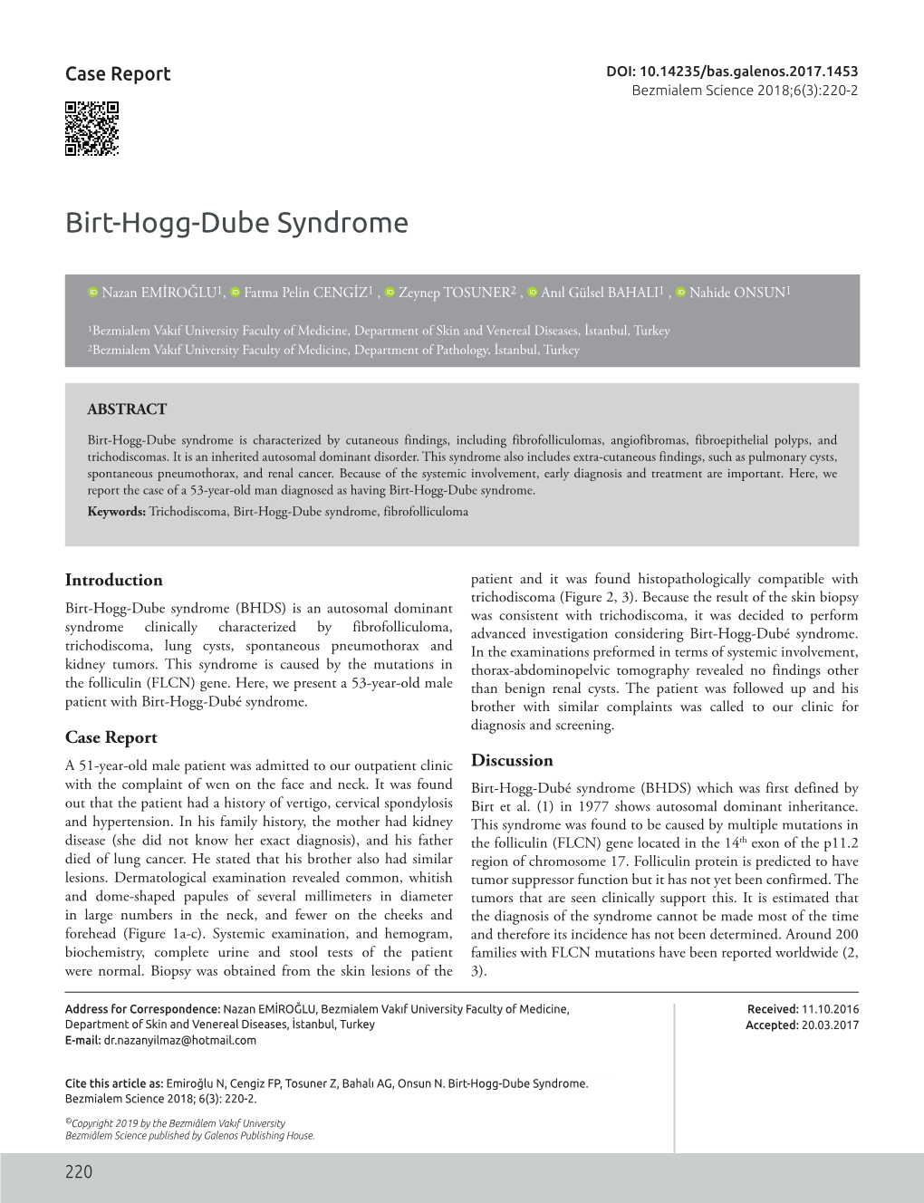 Birt-Hogg-Dube Syndrome