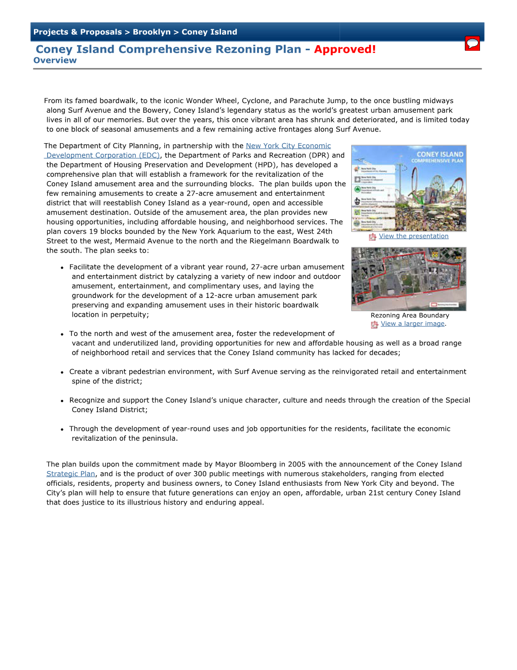 Coney Island Comprehensive Rezoning Plan - Approved! Overview