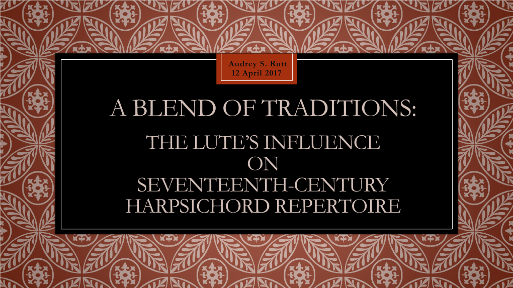 The Lute's Influence on Seventeenth-Century Harpsichord