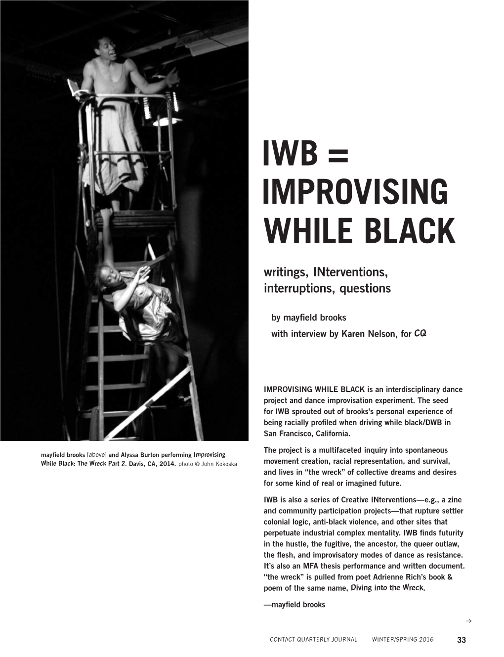 Improvising While Black Iwb =