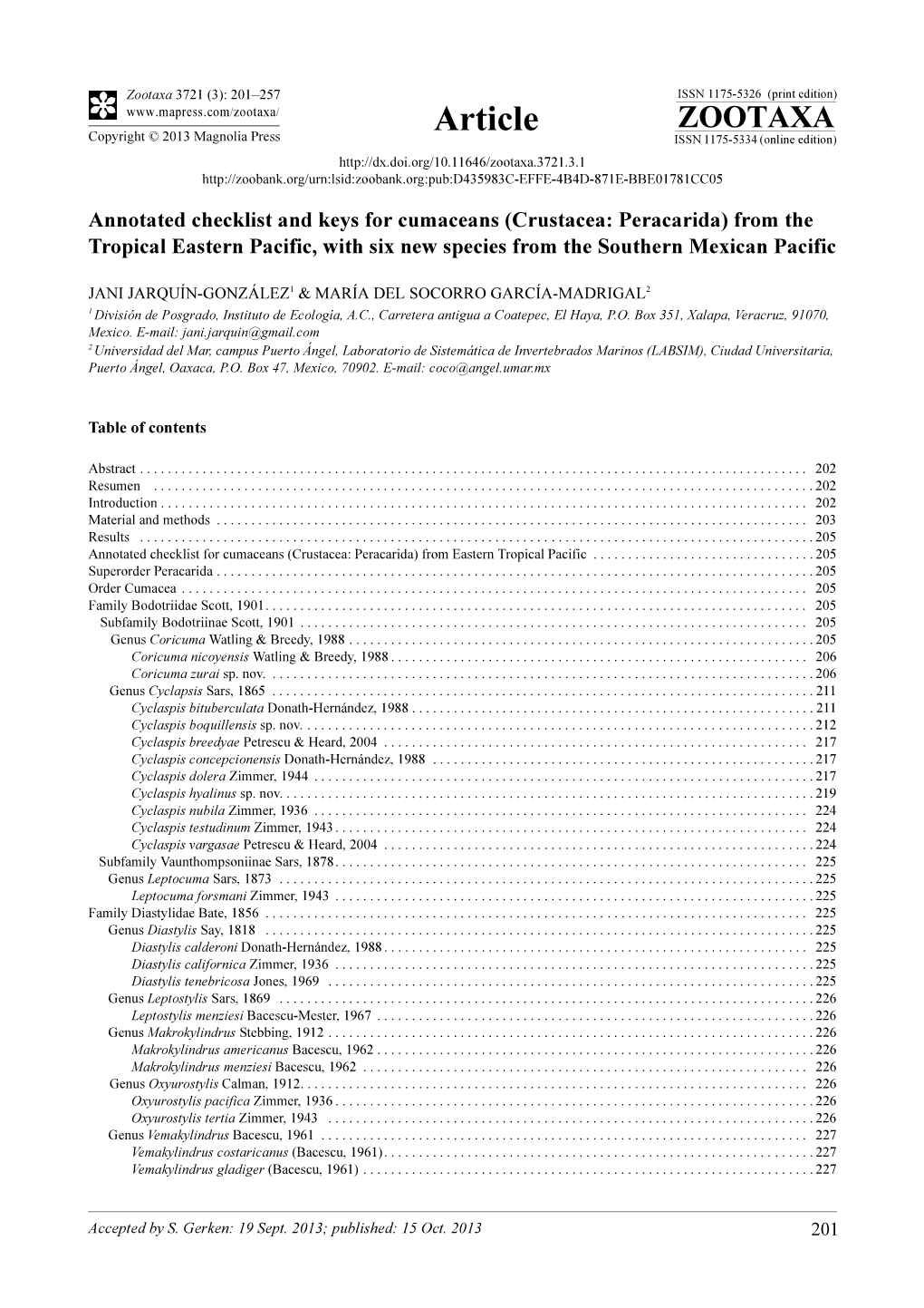 (Crustacea: Peracarida) from the Tropical Eastern Pacific, with Six New Species from the Southern Mexican Pacific