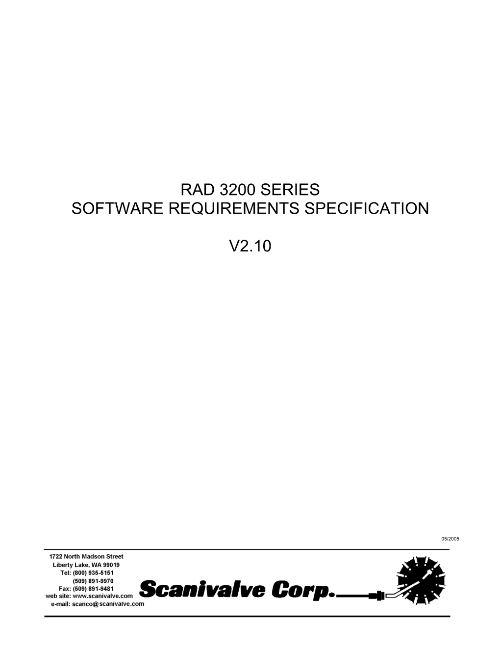 Rad 3200 Series Software Requirements Specification