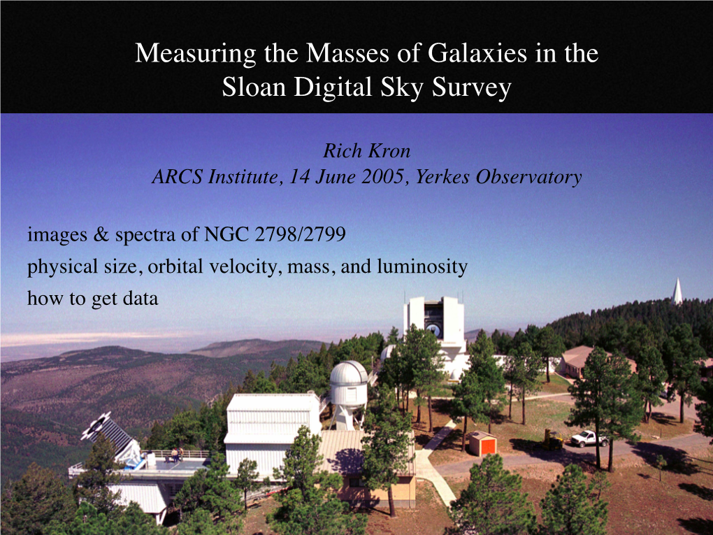 Measuring the Masses of Galaxies in the Sloan Digital Sky Survey