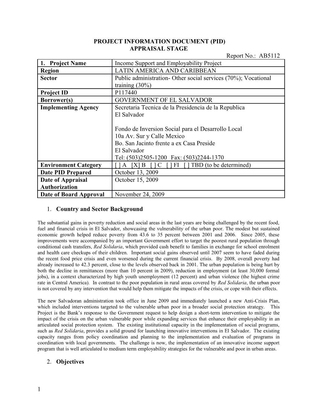 Project Information Document (Pid) s54