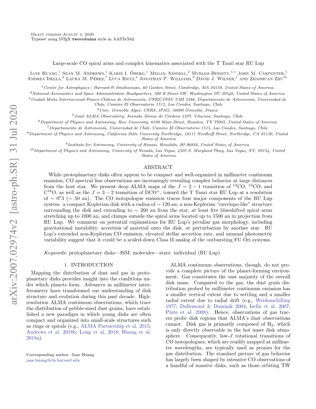 Arxiv:2007.02974V2 [Astro-Ph.SR] 31 Jul 2020