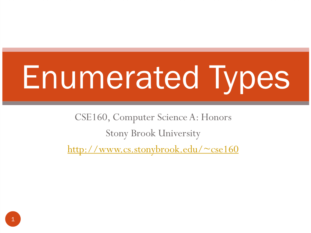 Enumerated Types