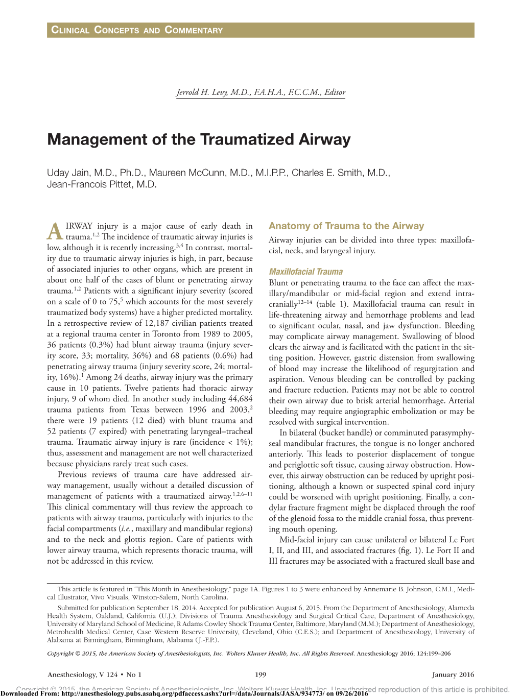 Management of the Traumatized Airway