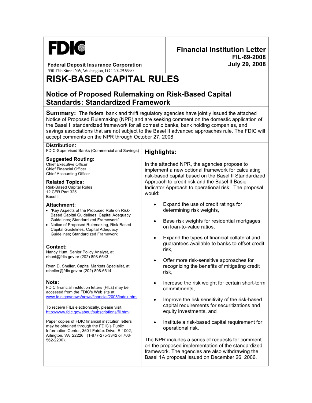 Risk-Based Capital Rules