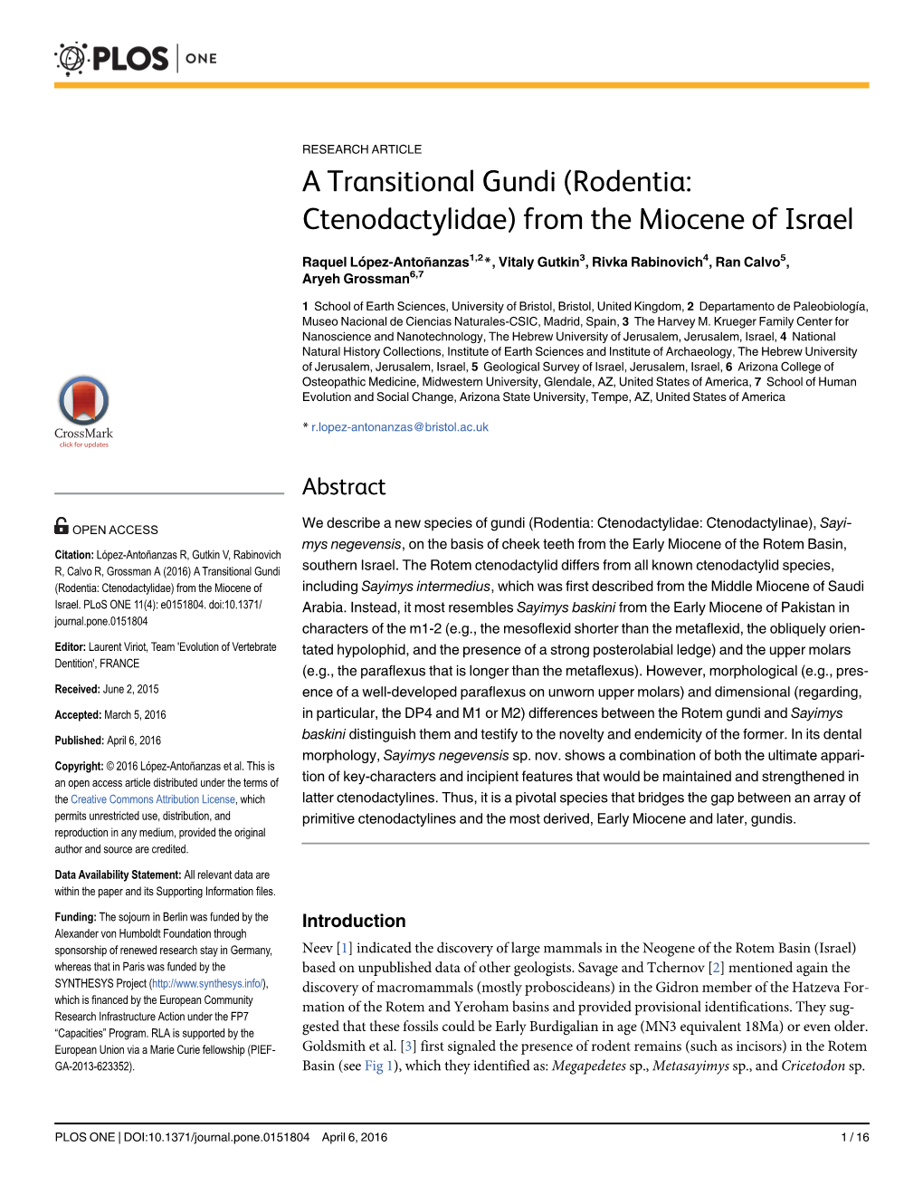 (Rodentia: Ctenodactylidae) from the Miocene of Israel