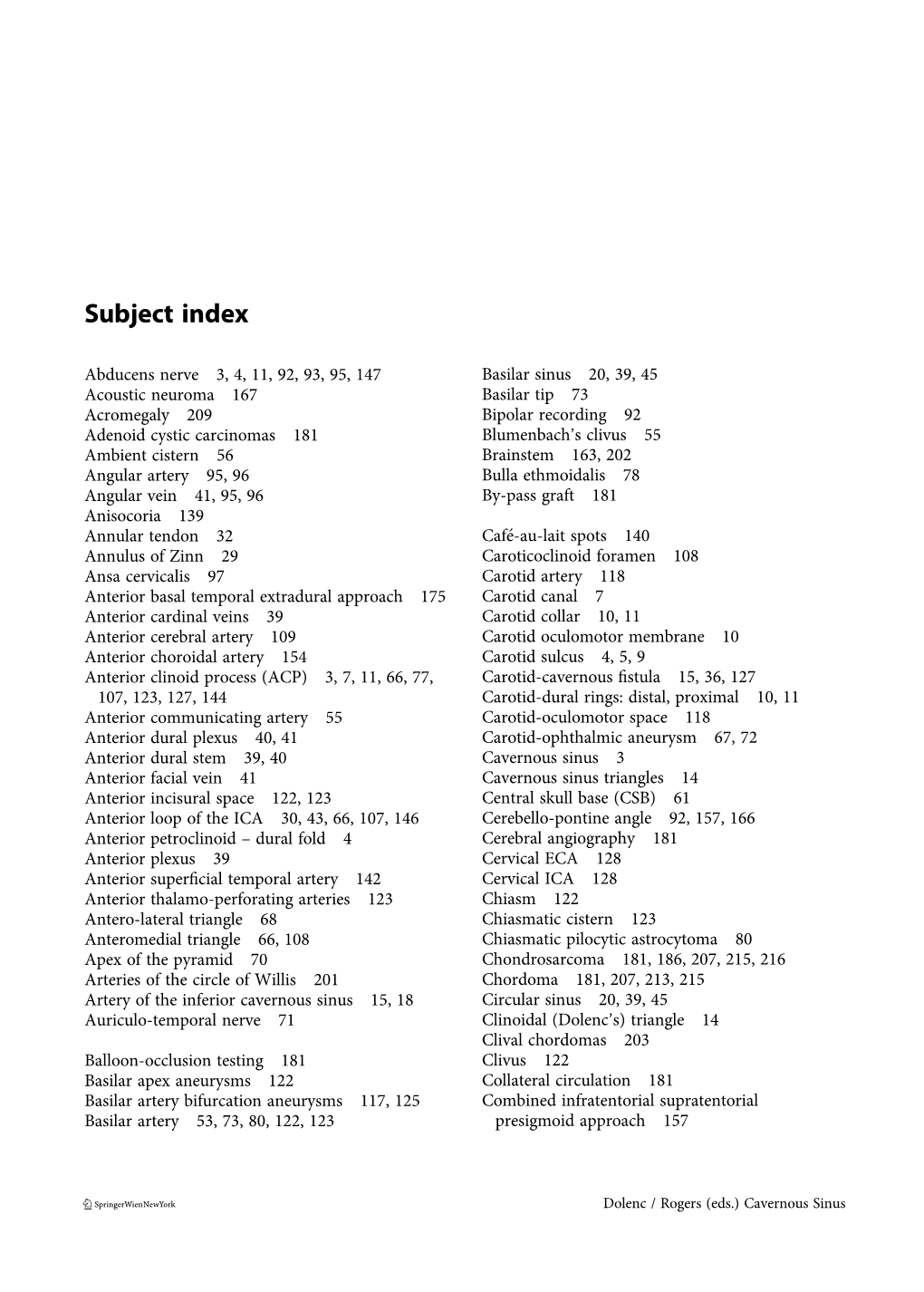 Subject Index