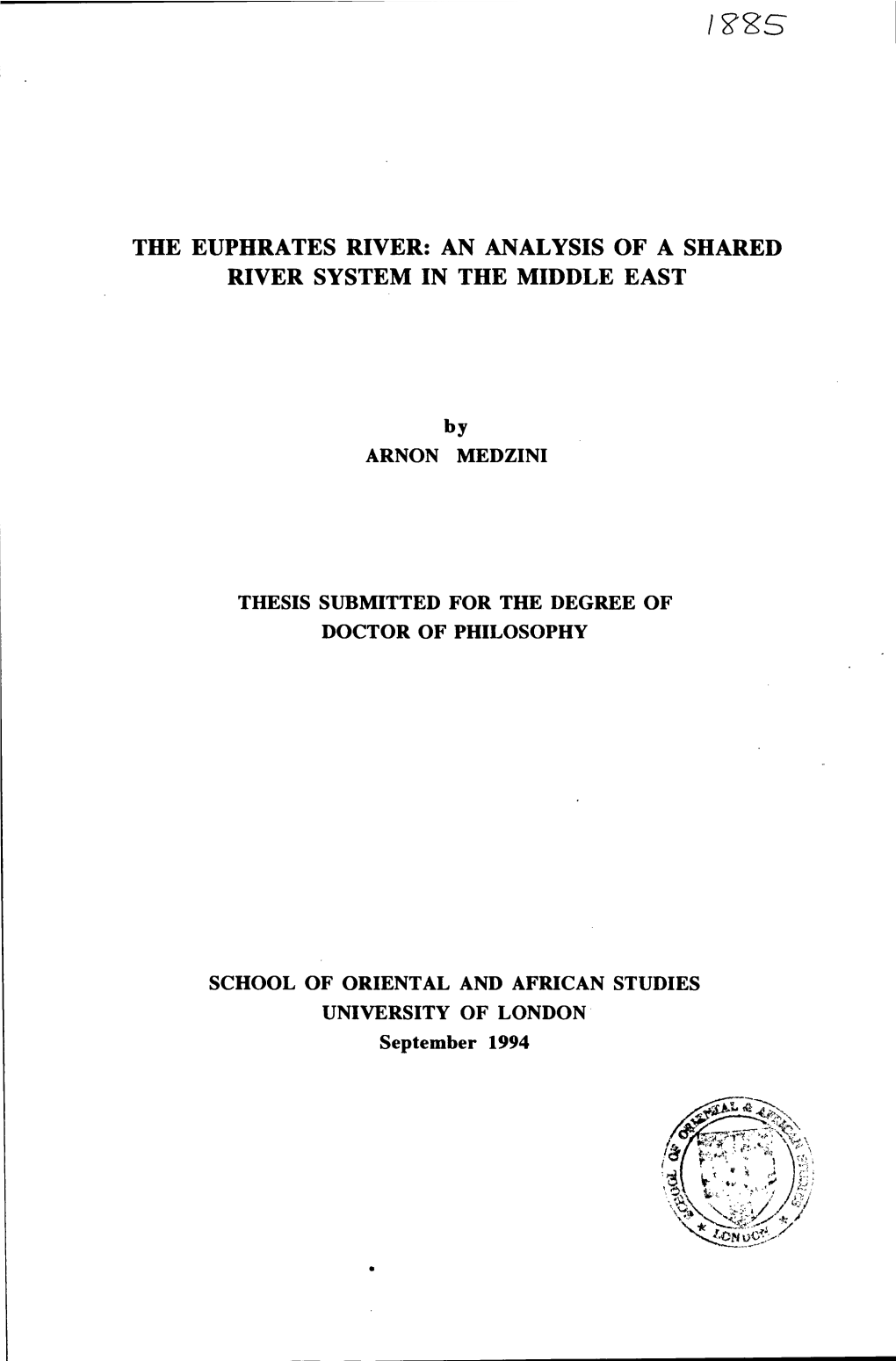 The Euphrates River: an Analysis of a Shared River System in the Middle East