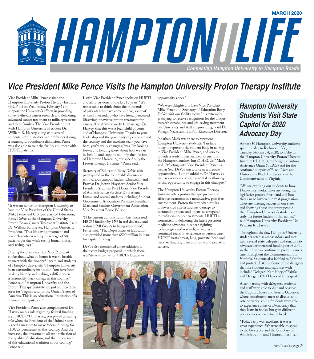 Vice President Mike Pence Visits the Hampton University Proton Therapy Institute