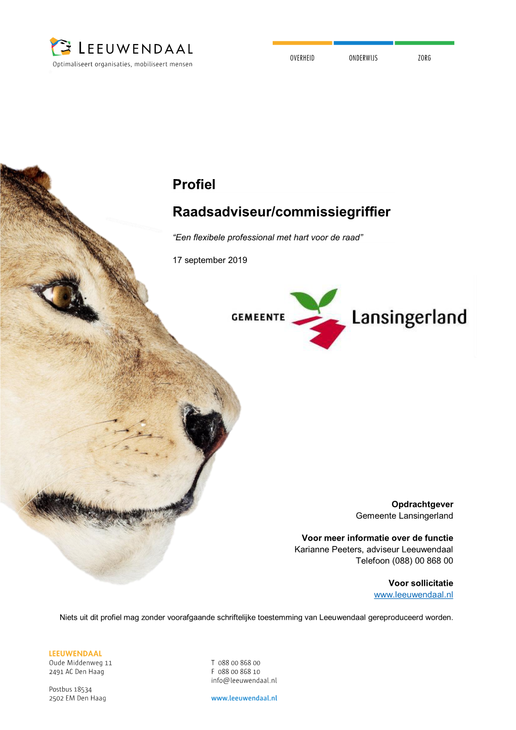 Profiel Raadsadviseur/Commissiegriffier