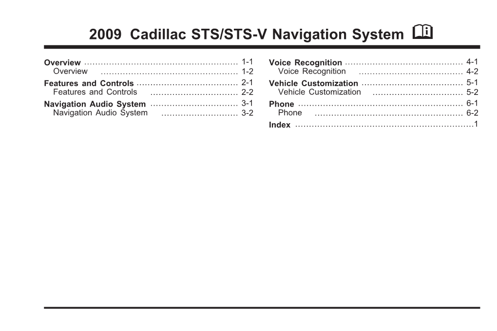 2009 Cadillac STS/STS-V Navigation System M