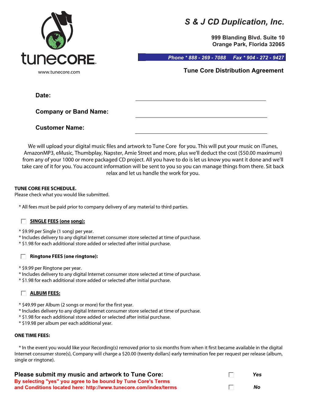 Duplication Order Form