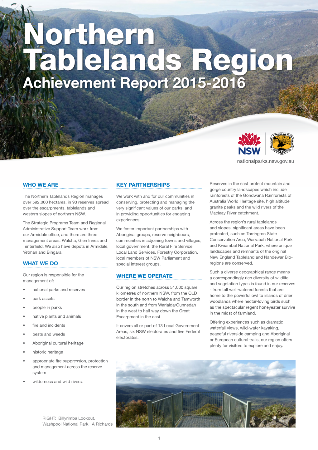 Northern Tablelands Region Achievement Report 2015-2016 M Price