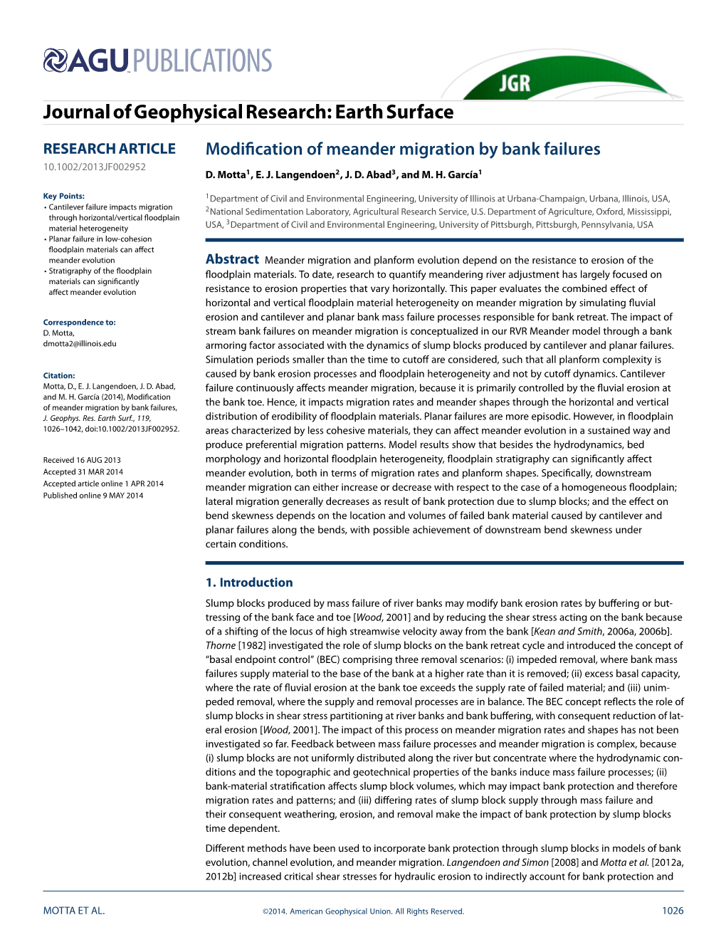 Modification of Meander Migration by Bank Failures