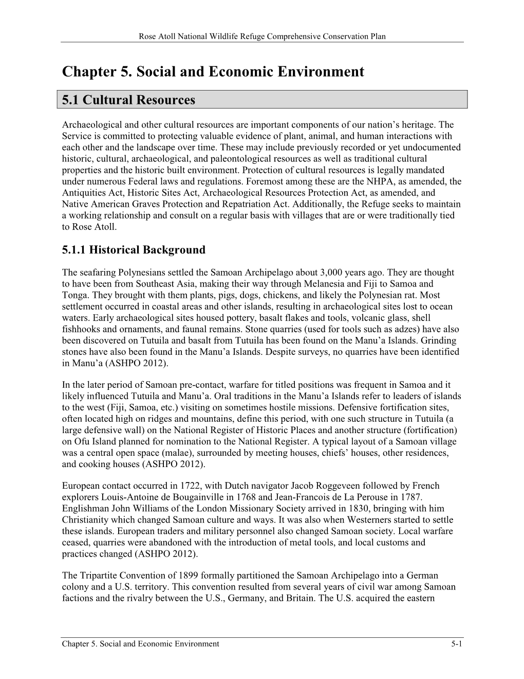 Chapter 5. Social and Economic Environment 5.1 Cultural Resources