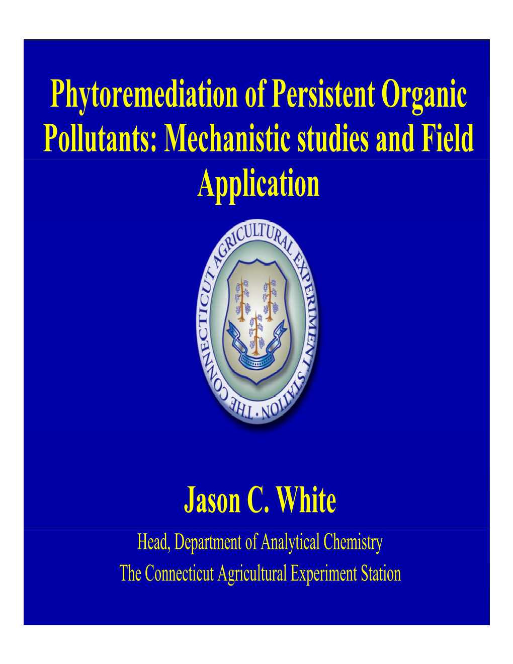 Phytoremediation of Persistent Organic Pollutants: Mechanistic Studies and Field Application