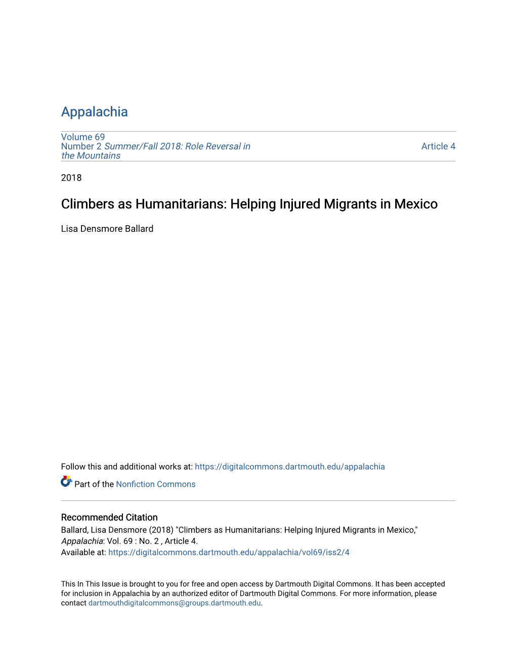 Climbers As Humanitarians: Helping Injured Migrants in Mexico