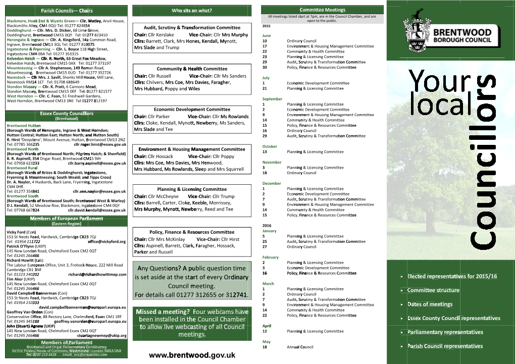 Your Local Councillors Leaflet 2015-16 PDF 2 MB