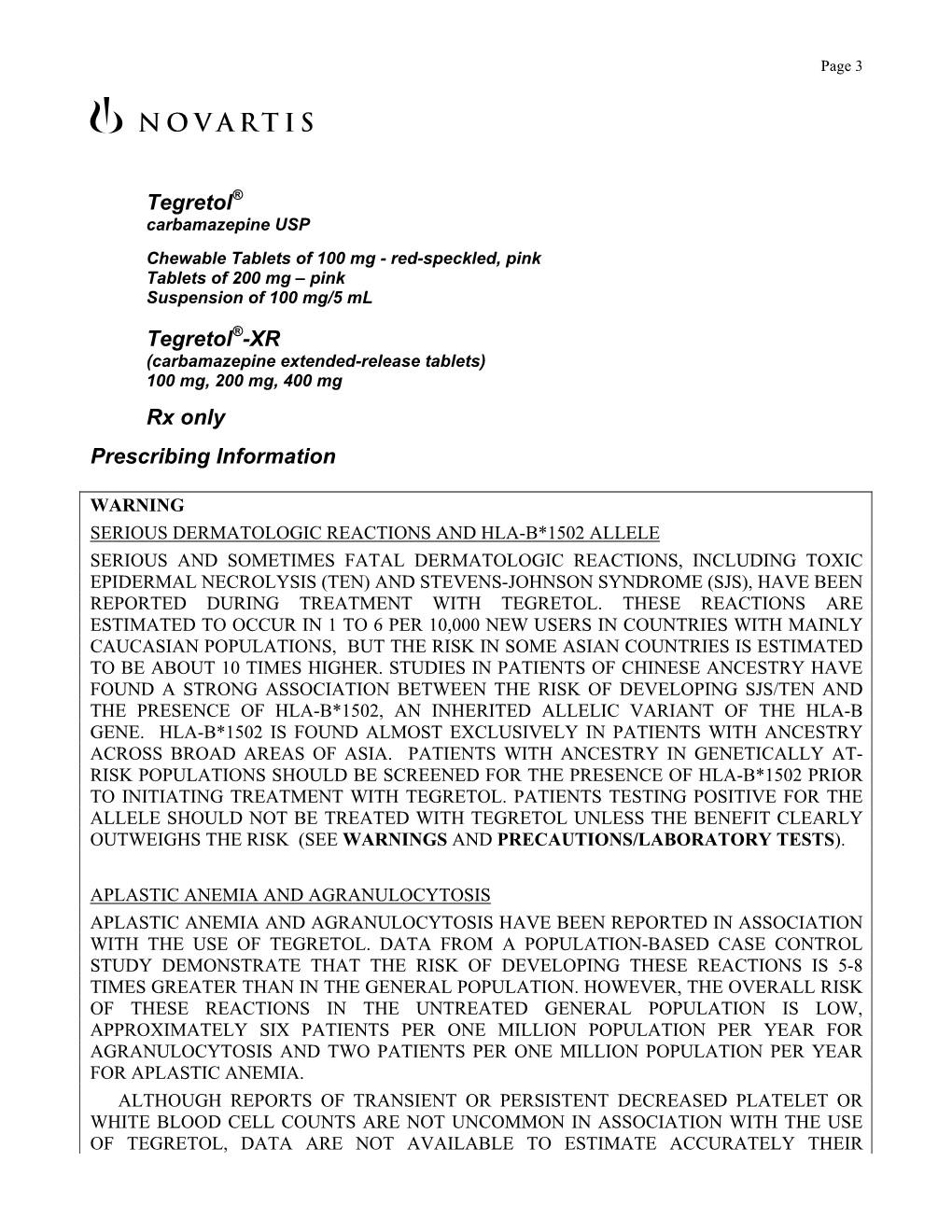 Tegretol (Carbamazepine)