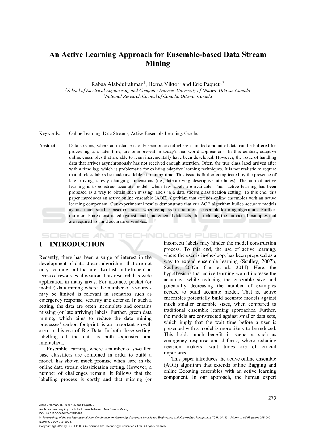 An Active Learning Approach for Ensemble-Based Data Stream Mining