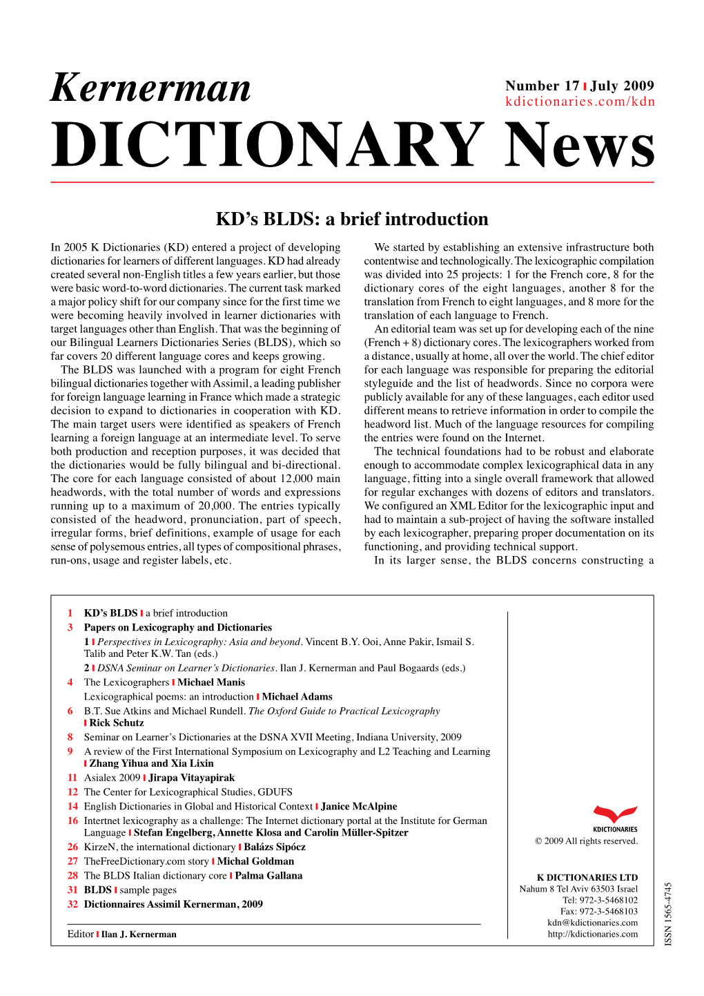 DICTIONARY News