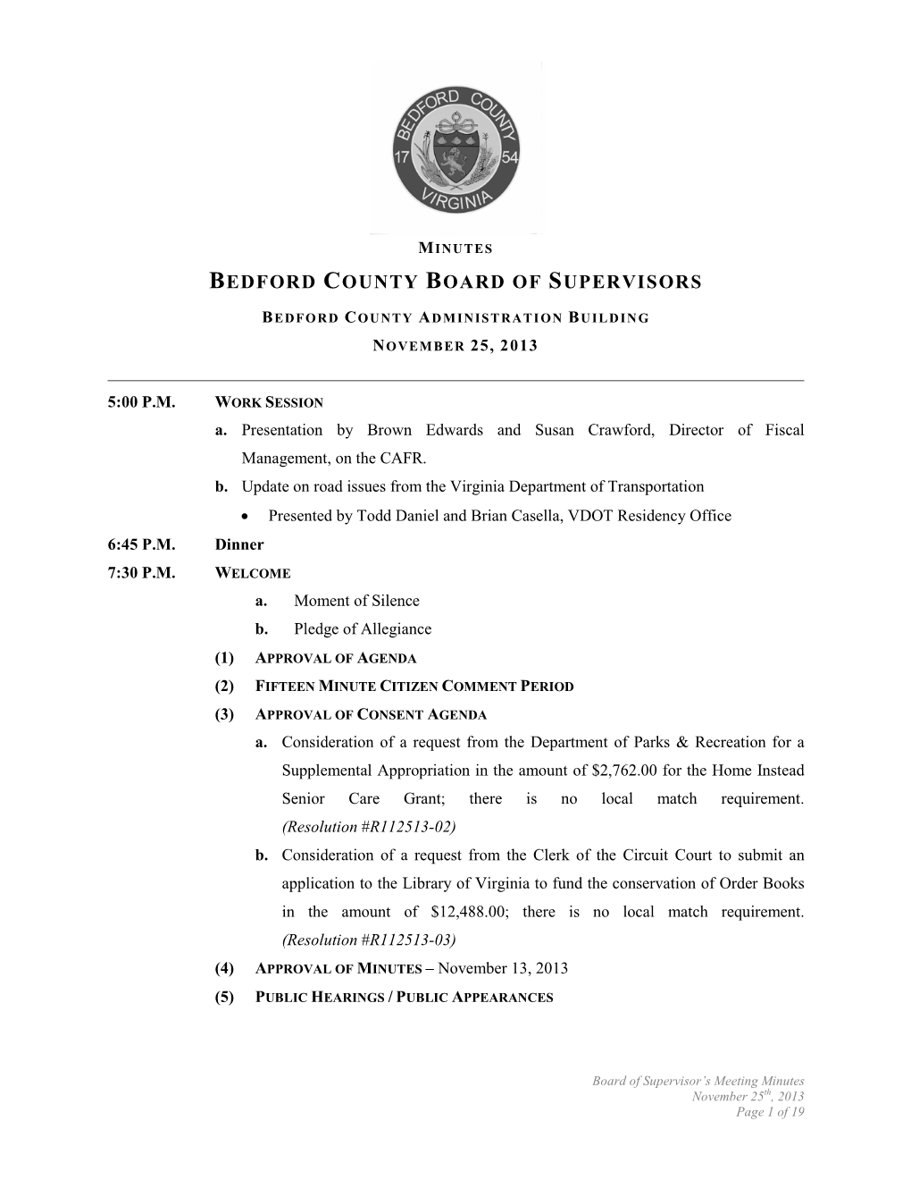 Bedford County Board of Supervisors