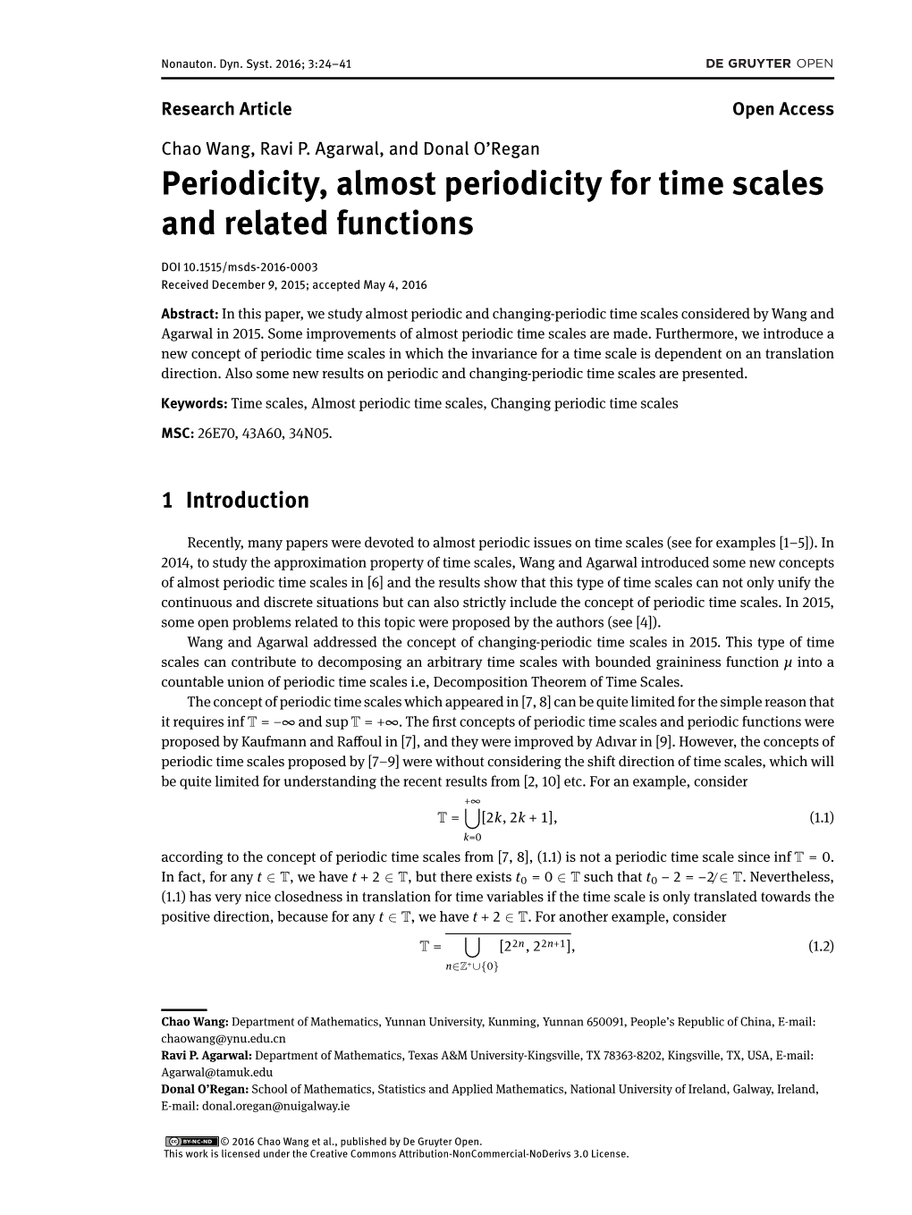 Periodic and Almost Periodic Time Scales