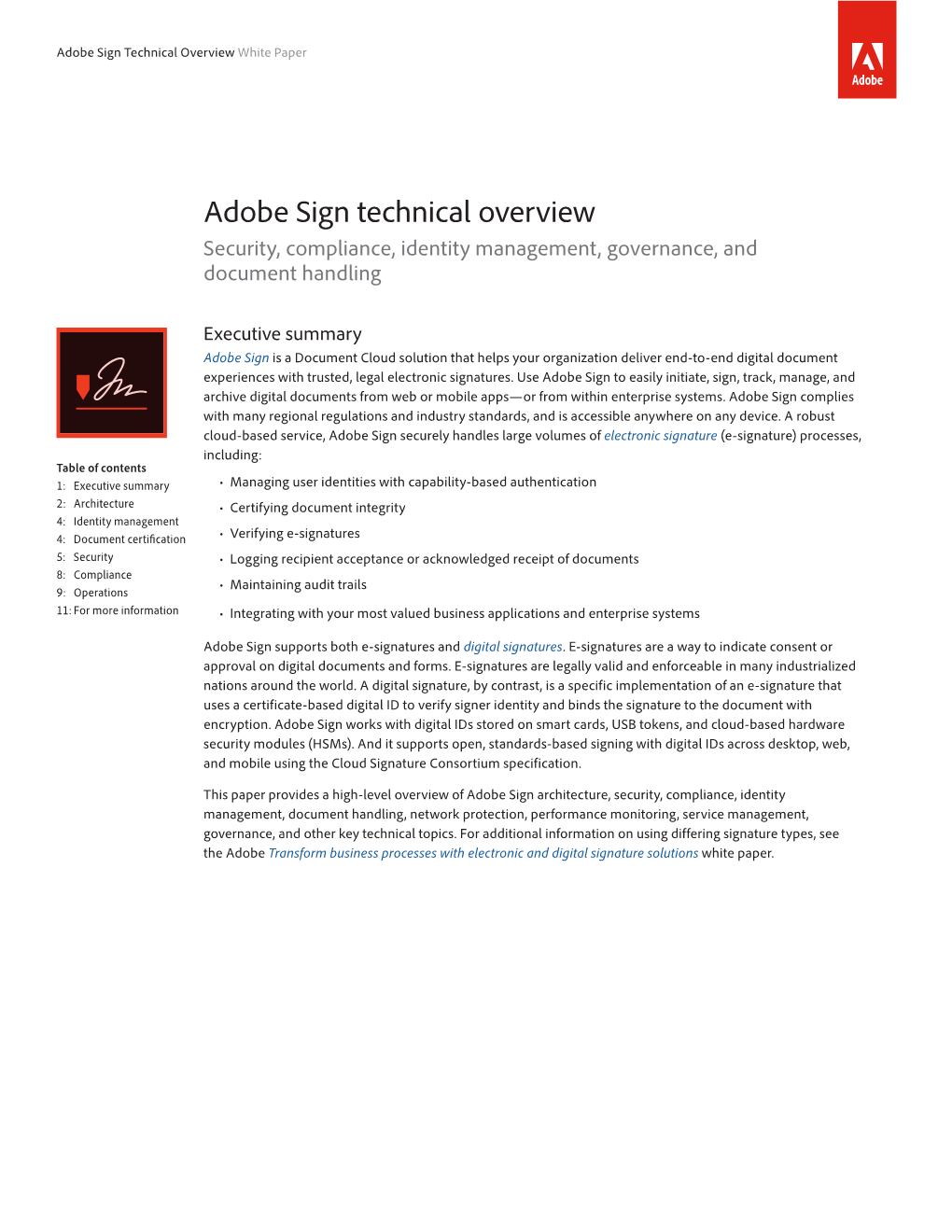 Adobe Sign Technical Overview White Paper