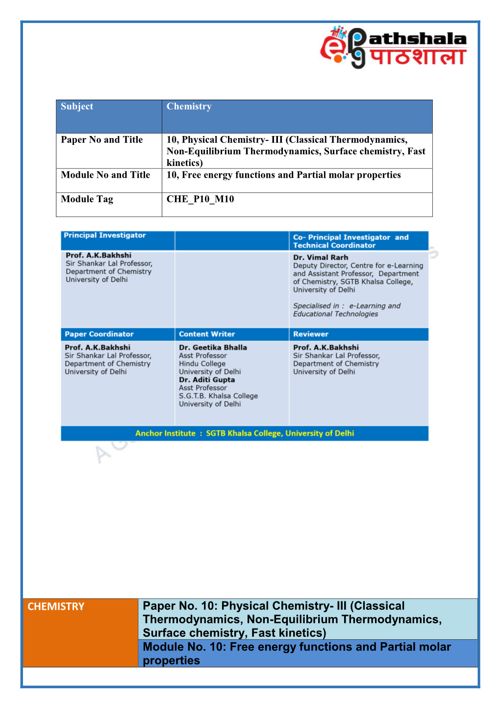 Physical Chemistry