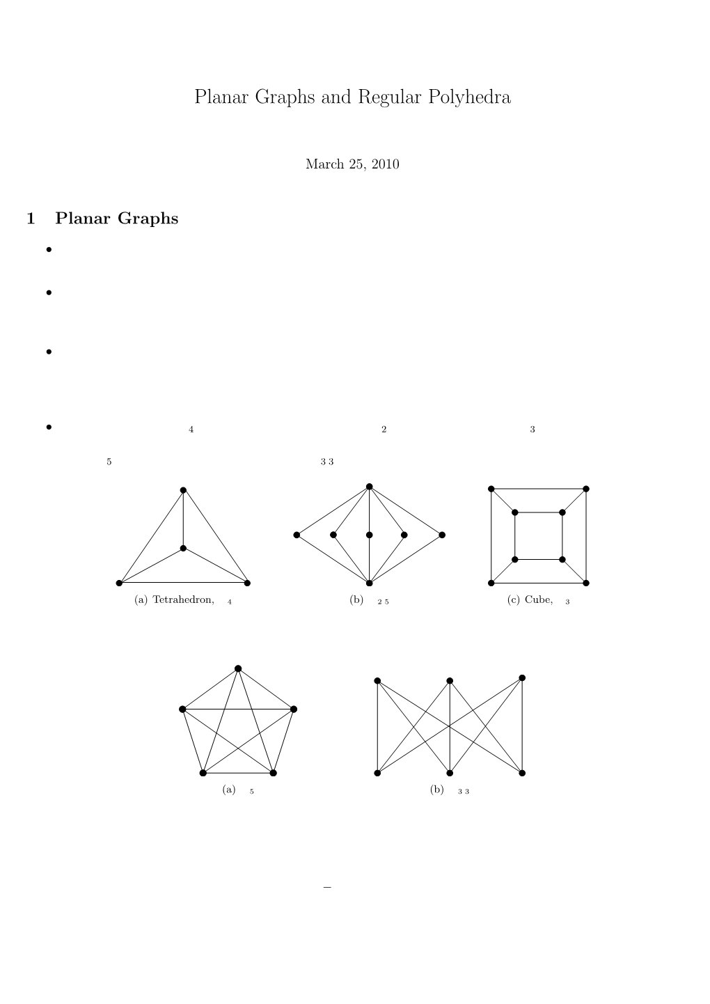 Planar Graphs and Regular Polyhedra