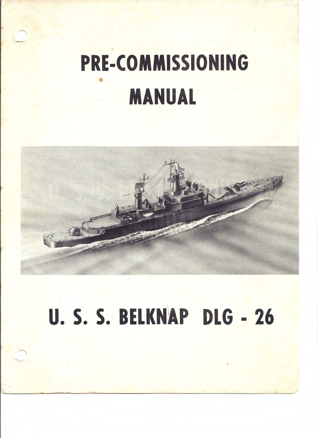 PRE·COMMISSIONING MANUAL Us. S. BELKNAP DLG· 26