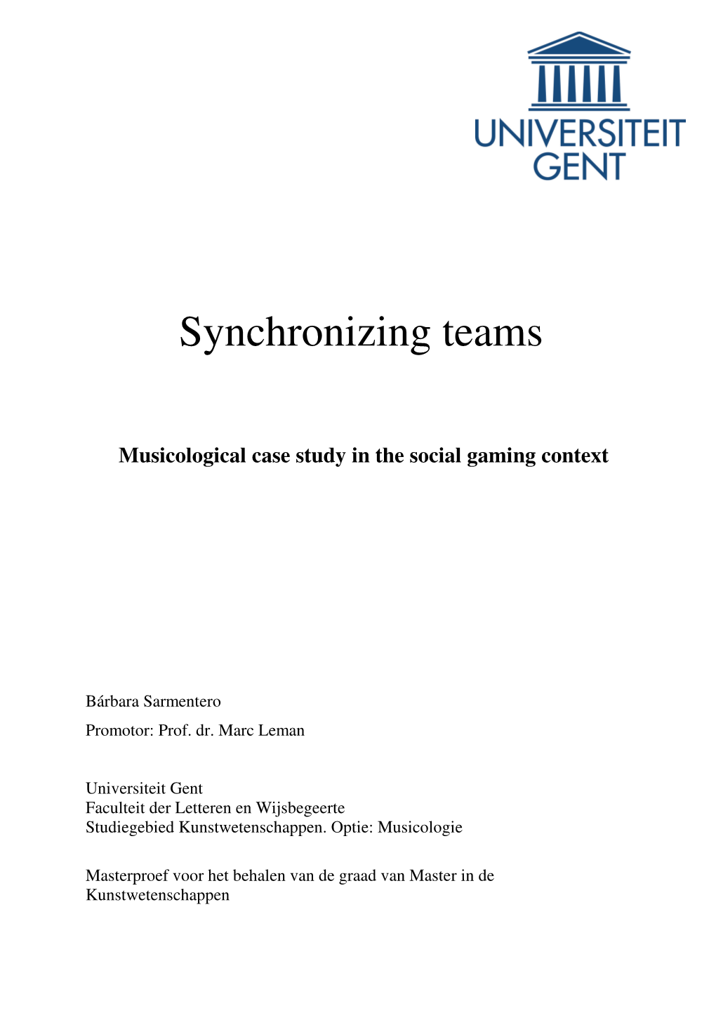 Synchronizing Teams