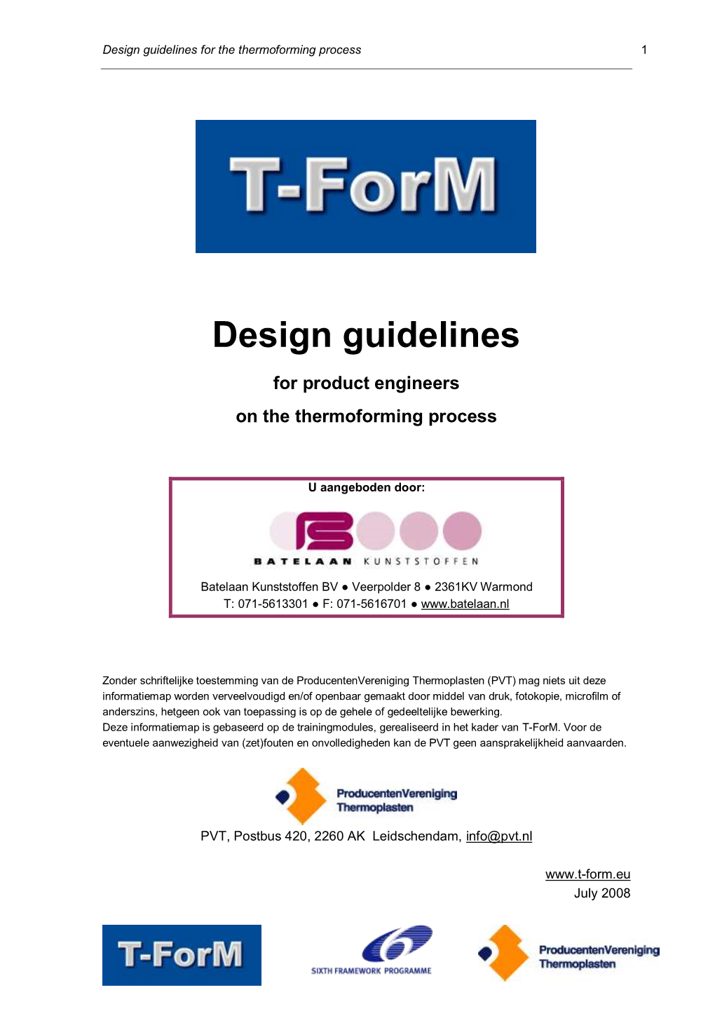 Design Guidelines for the Thermoforming Process 1