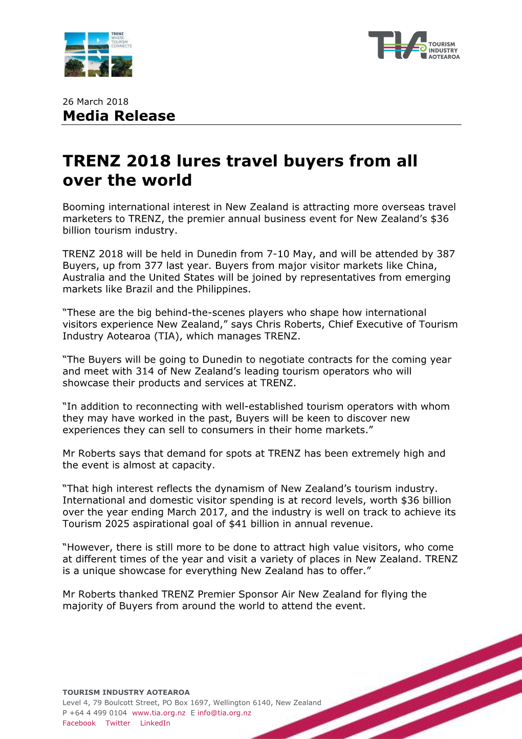 TRENZ 2018 Lures Travel Buyers from All Over the World