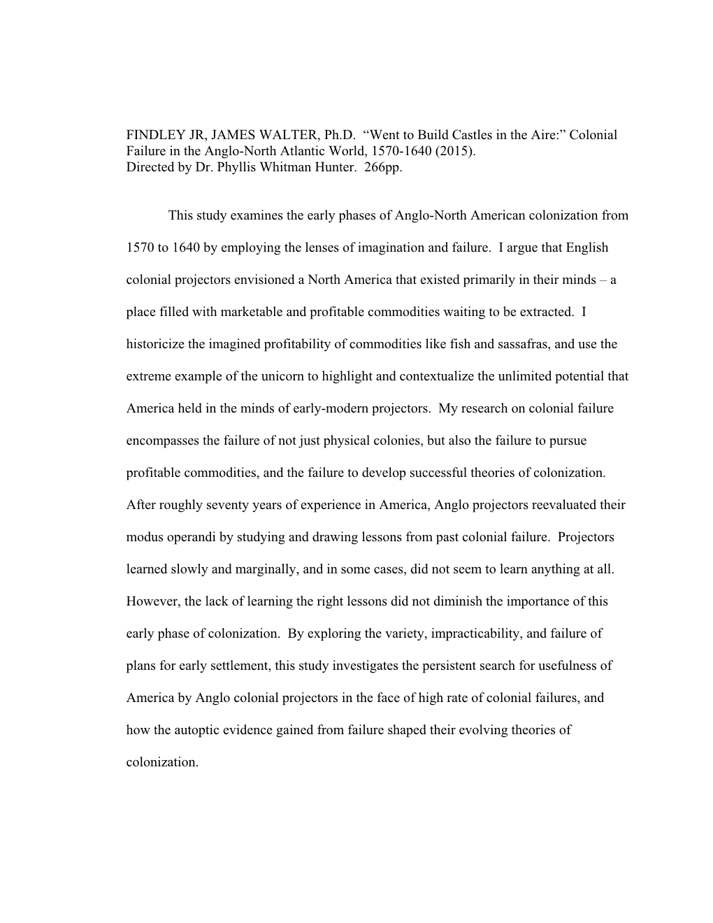 Colonial Failure in the Anglo-North Atlantic World, 1570-1640 (2015)