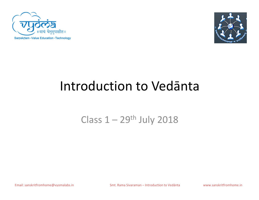Introduction to Vedānta
