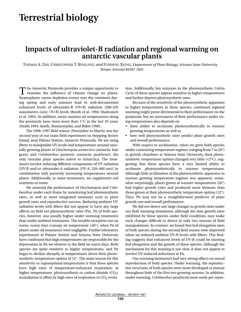 Terrestrial Biology