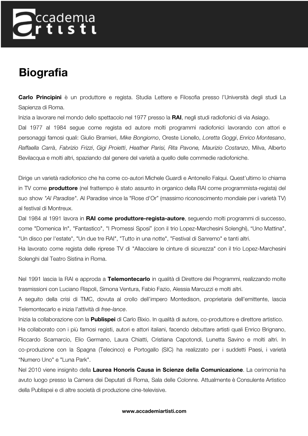 Scarica La Biografia