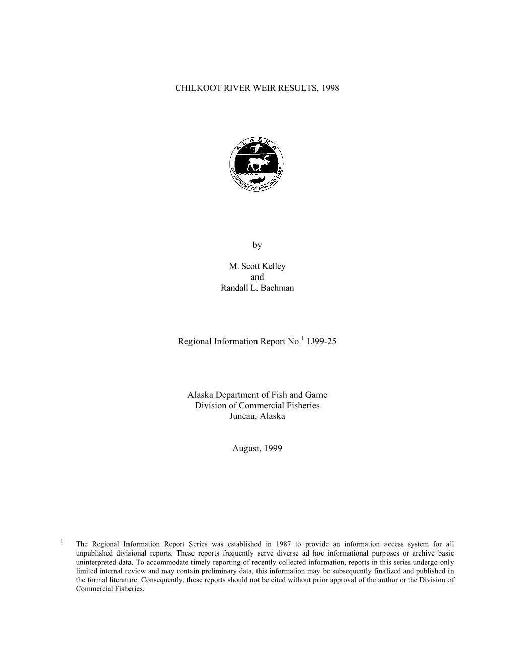 Chilkoot River Weir Results, 1998