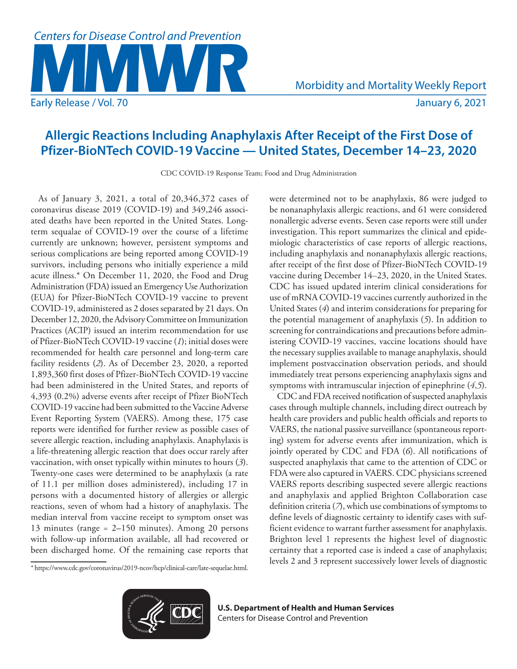 Mm7002e1 Allergic Reactions Including Anaphylaxis After Receipt