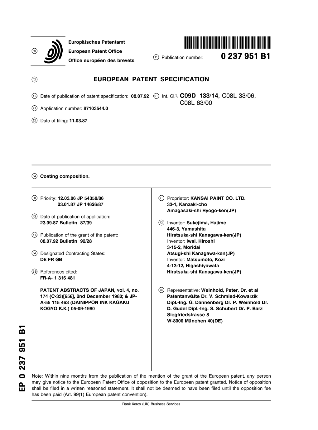 Coating Composition