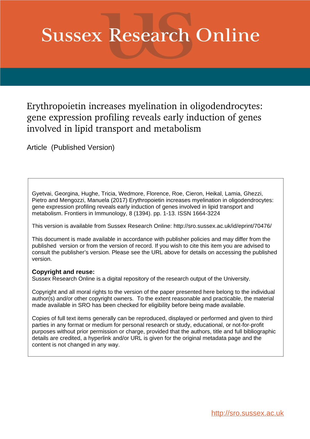 Gene Expression Profiling Reveals Early Induction of Genes Involved in Lipid Transport and Metabolism